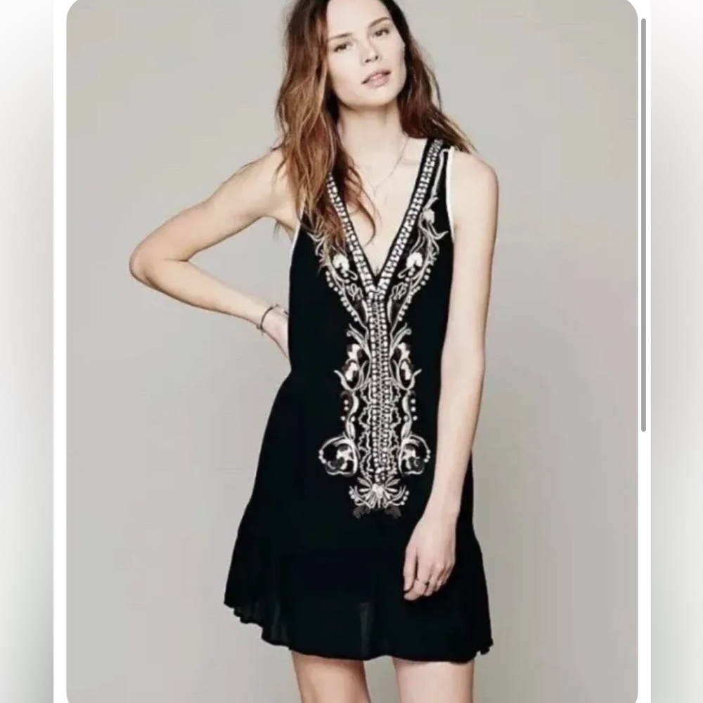 Free People Crazy for Love Beaded Mini Dress